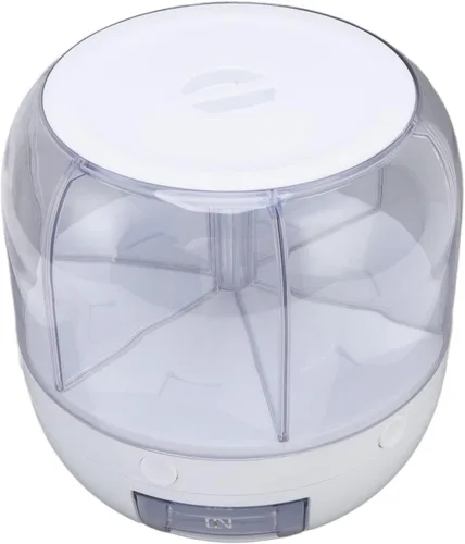 Vista 8 de Kufoo - Contenedor de almacenamiento de arroz y granos de 6 rejillas, dispensador de cereales giratorio de 360° con tapa, resistente a la humedad