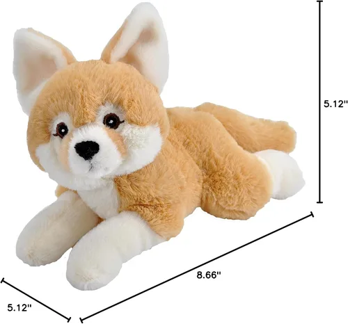 Vista 2 de Wild Republic Ecokins Mini, zorro Fennec, animal de peluche, 8 pulgadas, regalo para niños, juguete de peluche, hecho de botellas de agua recicladas