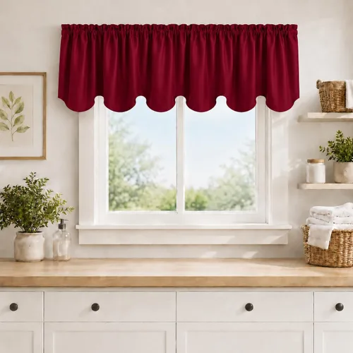 Vista 52 de Aquazolax Half Window Curtains 24 Inch Length, 28" Wide Rod Pocket Small Window Treatment for Kitchen, Bathroom, Camper, Beige, 2 Panels Set