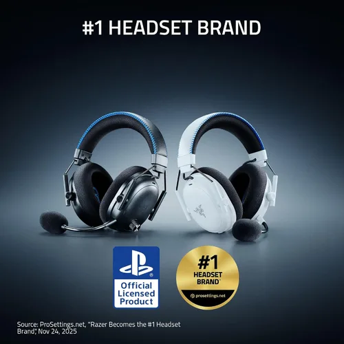 Vista 2 de Razer BlackShark V3 Pro Wireless ANC Gaming Headset for PS5: Full Band Mic - 50mm Drivers - 2.4 GHz, Bluetooth, 3.5mm - Works with PC, Mac, Nintendo