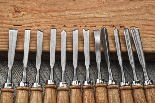 Vista 4 de SE Juego de cinceles profesionales para tallar madera de 12 piezas - 7712WC