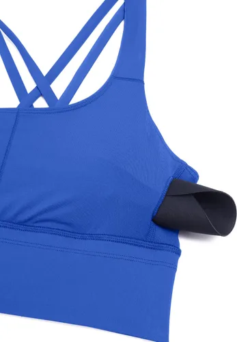 Vista 5 de CRZ YOGA Brasier deportivo con tirantes delgados para mujer, sin varillas, con relleno cruzado y acolchado, para entrenamiento, yoga