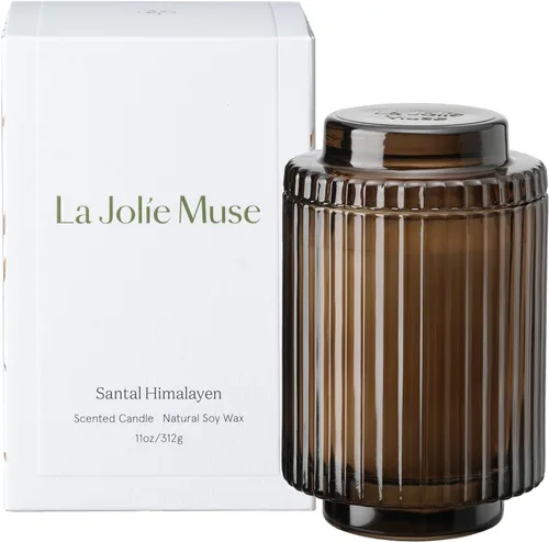 Vista 11 de LA JOLIE MUSE Starlit - Velas perfumadas de pino de abeto para el hogar Abeto dorado iluminado por estrellas