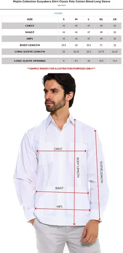 Vista 6 de Mojito Collection Guayabera de polialgodón de manga larga