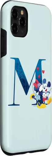 Vista 3 de iPhone 11 Pro Max Disney Alphabet Monogram Letter M para Funda de Mickey y Minnie Mouse