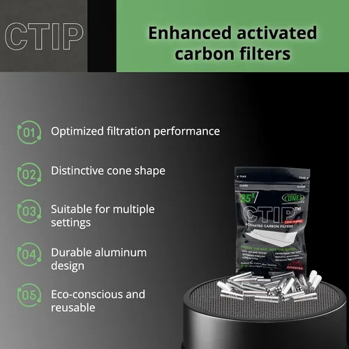 Vista 6 de Filtros de carbón activado en forma de cono de 25 unidades, con revestimiento de aluminio