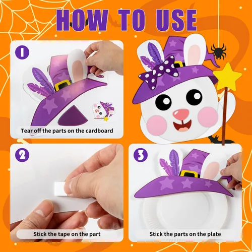 Vista 6 de Paquete de 16 Artes y Manualidades para Niños, Manualidades para Niños Pequeños, Kit de Arte con Platos de Papel de Animales, Regalo para Niños