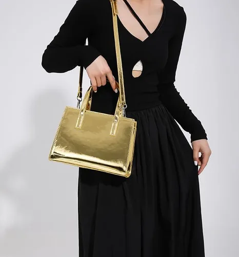 Vista 4 de Bolso de noche para mujer, bolso de mano de cuero, bolso de hombro pequeño, bolso de mano brillante, bolso de mano con asa superior 2023