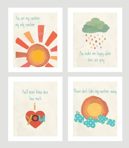Vista 3 de Arte de pared infantil "When Skies are Grey" de 11 x 14 pulgadas para habitación de niños, niñas o bebés, decoración temática de la naturaleza