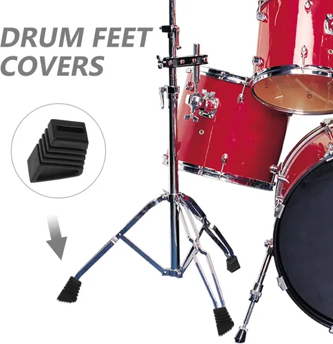 Vista 3 de 3pcs Drum Rack Foot Pads Black Rubber Feet for Cymbal Hi Hat Stands