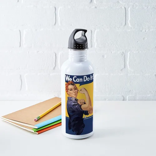 Vista 5 de CafePress We Can Do It_Y - Botella de agua de acero inoxidable (1 botella de agua de 34 onzas)