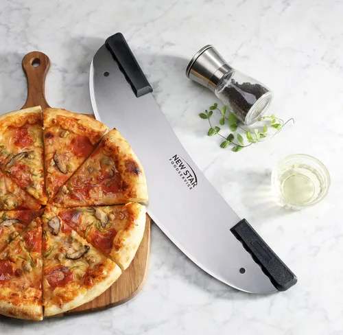 Vista 4 de New Star 50646 Cuchillo de pizza de acero inoxidable de grado comercial, estilo rockero, 20 pulgadas