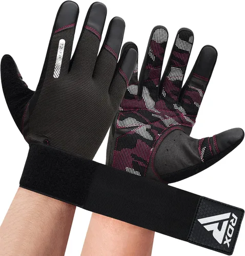Vista 8 de Guantes de levantamiento de peso RDX con soporte para muñecas - Pantalla táctil de dedo completo para gimnasio, transpirables, antideslizantes