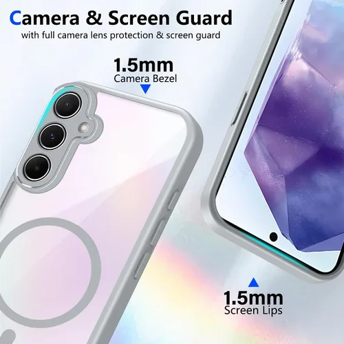 Vista 192 de Funda magnética transparente compatible con Xiaomi 17T, color negro 2 en 1 PC + TPU cubierta de teléfono a prueba de golpes, carcasa protectora