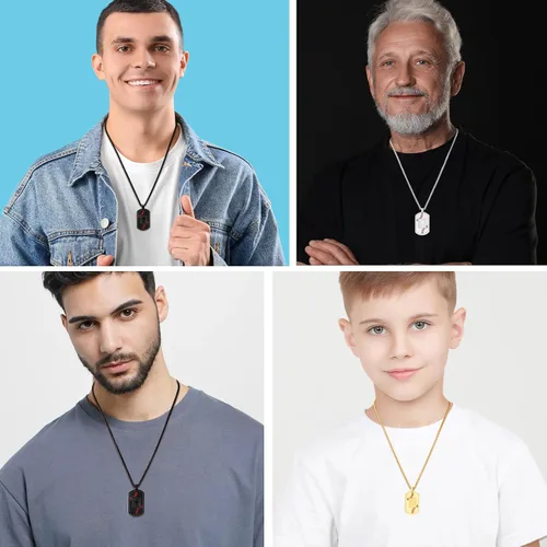 Vista 2 de Collar de cruz con versículo bíblico de béisbol, acero inoxidable, dije de cruz en tono negro/dorado/plateado, regalos religiosos, joyería deportiva