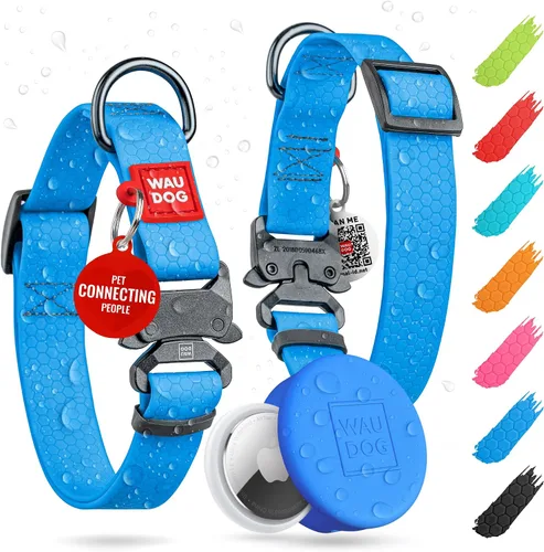 Vista 45 de WAUDOG Collar de perro impermeable – Collar ajustable para perros grandes, pequeños y medianos – Collares resistentes con cierre de metal duradero