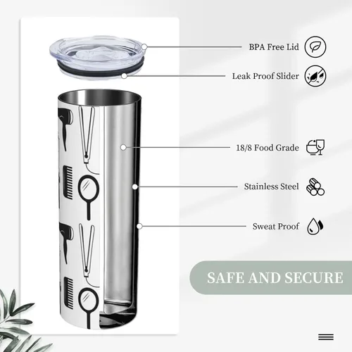 Vista 3 de Waldeal Vaso de peluquería de 20 onzas, regalos para estilista, regalos para estilista/aparador para hombres y mujeres, taza de café de viaje