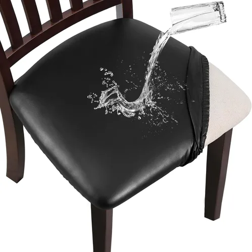 Vista 15 de YISUN Fundas elásticas para asiento de silla de comedor, fundas de asiento extraíbles y lavables para asiento de cocina, fundas de cojín protectoras