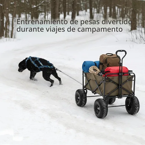 Vista 6 de Arnés de tracción de peso para perros - Trineo y correr (Azul, M)