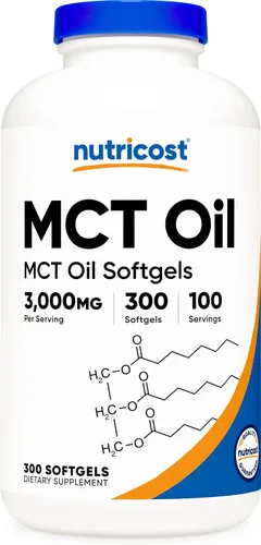 Vista 6 de Nutricost MCT Oil Softgels 1000mg, 150 SFG (3,000mg por porción) - Excelente para Keto, Cetosis y Dietas Cetogénicas