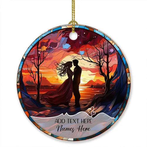 Vista 7 de Adorno de Navidad personalizado de esqueleto de novia y novio 2025, adorno de esqueleto de pareja con texto personalizado para bodas comprometidas