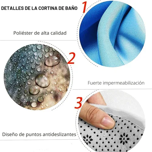 Vista 8 de Nkzply Juego de 4 Piezas de Cortinas de Ducha de Mármol Negro con Alfombras, Juegos de Baño Dorados con Cortina de Ducha y Alfombras, Accesorios