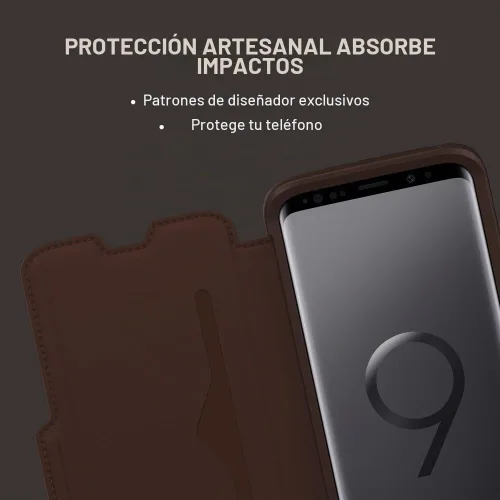 Vista 4 de OTTERBOX STRADA SERIES - Funda para Samsung Galaxy S9 - Embalaje al por menor - ESPRESSO (marrón oscuro/cuero marrón desgastado)