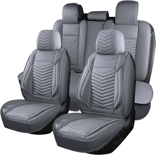 Vista 22 de HChengkikz - Fundas de asiento de automóvil, transpirables e impermeables de piel sintética para automóviles, funda de asiento universal