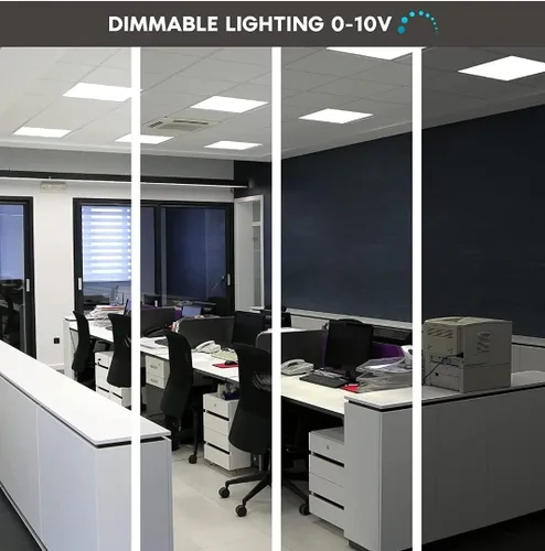 Vista 4 de Paquete de 6 luces LED de panel plano de 2 x 2 para techo caído, 5200 lm seleccionables 20W/25W/30W/35W/40W, temperatura