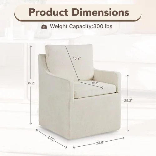 Vista 2 de KISLOT Juego de 1 sillas de comedor tapizadas con funda lavable