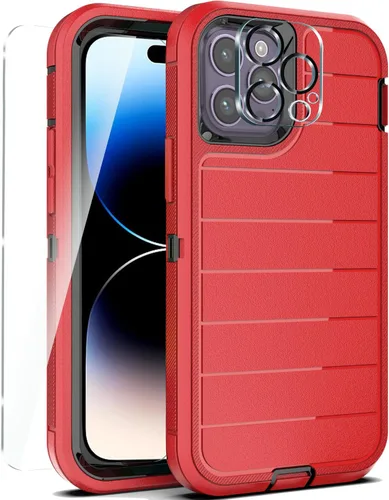 Vista 19 de YmhxcY Funda para iPhone 12/iPhone 12 Pro [2 Protectores de Pantalla de Vidrio Templado] Cubierta Duradera de 3 Capas A Prueba de Caídas/Funda