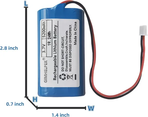 Vista 2 de Batería de iones de litio de 5200 mAh 3.7 V (actualizada) 3.7 V 5200 mAh Batería de litio recargable compatible con múltiples dispositivos 3.7 V