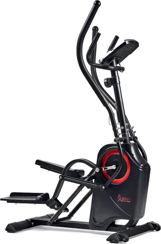 Vista 2 de Sunny Health & Fitness Cardio Climber Stepping Máquina de ejercicio elíptica para el hogar con 8 niveles de resistencia magnética, monitor