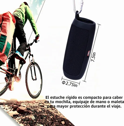 Vista 4 de LTGEM - Funda para altavoz Bluetooth portátil impermeable JBL FLIP 5 Estuche Flip 5 Negro