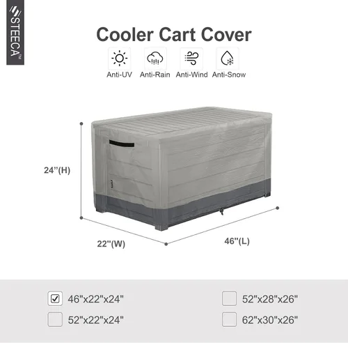 Vista 2 de Cubierta de caja de cubierta de STEECA para terraza al aire libre impermeable rectangular para banco de almacenamiento de 46 pulgadas de largo x 22