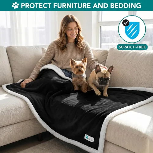 Vista 3 de PetAmi Manta para perros pequeños y medianos, manta de cama para mascotas, gatos, cachorros, gatitos, funda de vellón para muebles, protector