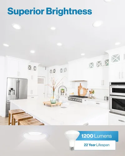 Vista 2 de Sunco Paquete de 6 Bombillas LED BR30, Alto Rendimiento 1200 Lúmenes, Luces de Inundación para Interiores, 11W Equivalente a 65W, 2700K Blanco