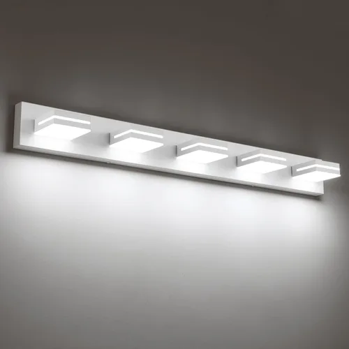 Vista 13 de SineRise - Moderna lámpara LED para tocador de baño (2 luces, 39.4 cm, regulable), iluminación de pared de baño moderna de acrílico cepillado sobre