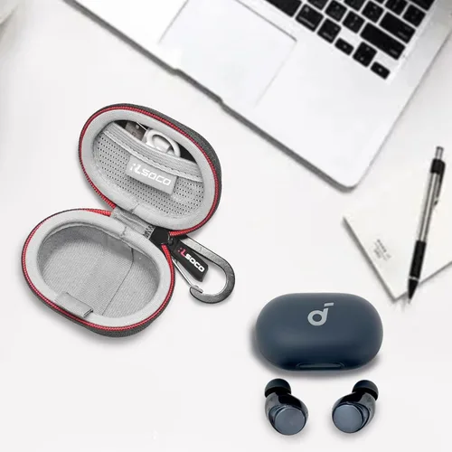 Vista 7 de RLSOCO Estuche de transporte para auriculares inalámbricos Anker Soundcore Space A40 con cancelación activa de ruido autoajustable - Negro