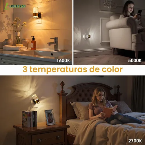 Vista 7 de L LOHAS LED Luz nocturna, luces nocturnas modernas que se enchufan a la pared