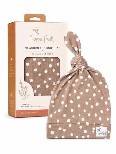 Vista 162 de Gorro de bebé con nudo superior elástico suave "Fern" por Copper Pearl