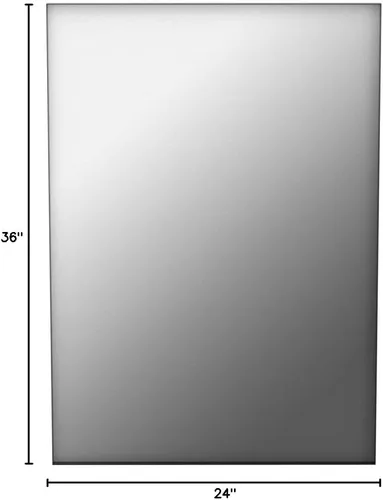 Vista 10 de Better Bevel - Espejo rectangular enmarcado de 24 x 36 pulgadas, espejo de pared de baño, fabricado en Estados Unidos, marco de acero, acabado negro