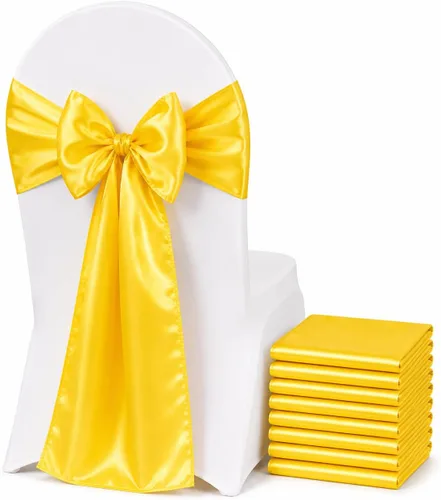 Vista 18 de Bandas de satén para silla, elegantes de alta calidad, 6 x 108 pulgadas, perfectas para bodas, fiestas y eventos