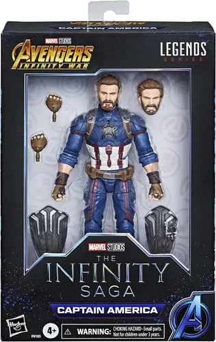 Vista 2 de Marvel Hasbro Avengers Infinity Hasbro Legends Series - Figura de acción del Capitán América (5.9 in), diseño premium, incluye 5 accesorios