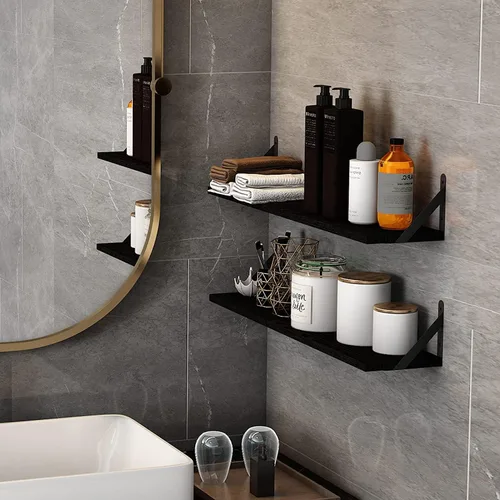 Vista 6 de YGEOMER Estantes flotantes para pared, estantes de pared negros de diferentes tamaños para sala de estar, baño, dormitorio, cocina, decoración