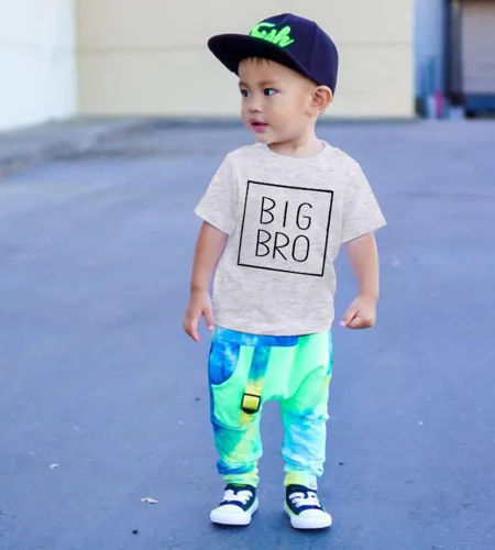 Vista 4 de MNLYBABY Big Brother - Camiseta de manga corta para bebé, niño y niño, promocionado a hermano mayor