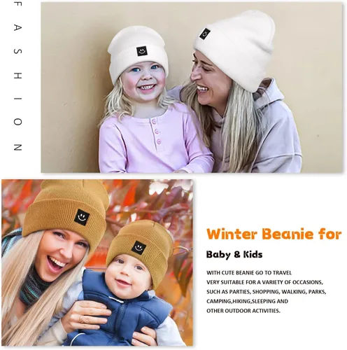 Vista 7 de Gorro para padres e hijos, para madre y bebé, hijahijo, gorro de punto cálido para niñas y niños