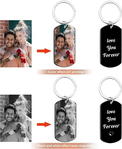 Vista 2 de PIKVIK Llavero personalizado, llavero personalizado con imagen, llavero de foto, llavero personalizable, llavero personalizado para novio, regalos