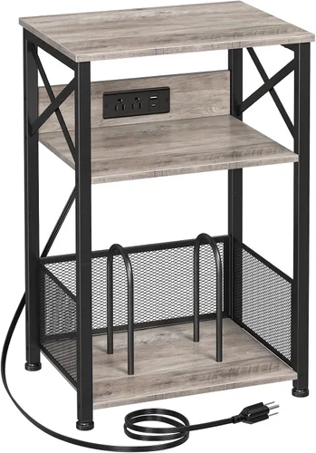 Vista 12 de AMHANCIBLE HETCD01BK-1 - Soporte para tocadiscos con estación de carga, soporte para tocadiscos con armario de almacenamiento, mesa auxiliar de 3