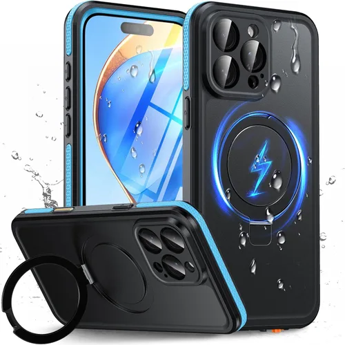 Vista 30 de Oterkin Funda magnética impermeable para iPhone Air con [protector de pantalla integrado] [soporte invisible] [compatible con MagSafe]